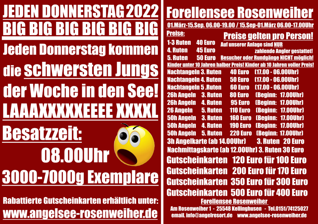 Rosenweiher Flyer Jeden Donnerstag 2022 rot